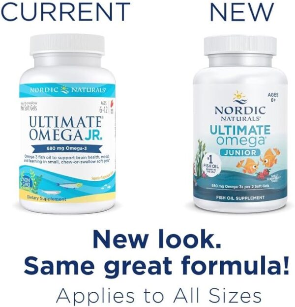 Nordic Naturals Ultimate Omega Jr., Strawberry - 120 Mini Soft Gels - 680 Total Omega-3s with EPA & DHA - Brain Health, - Image 2