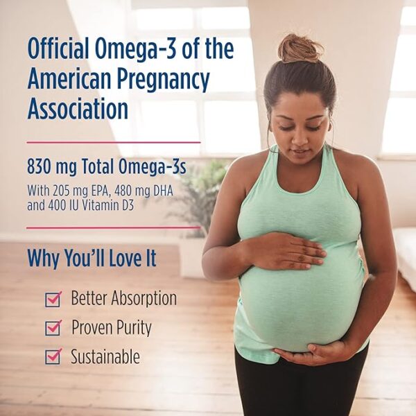 Nordic Naturals Prenatal DHA, Unflavored - 180 Soft Gels - 830 mg Omega-3 + 400 IU Vitamin D3 - Supports Brain Development in Babies During Pregnancy & Lactation - Non-GMO - 90 Servings - Image 3