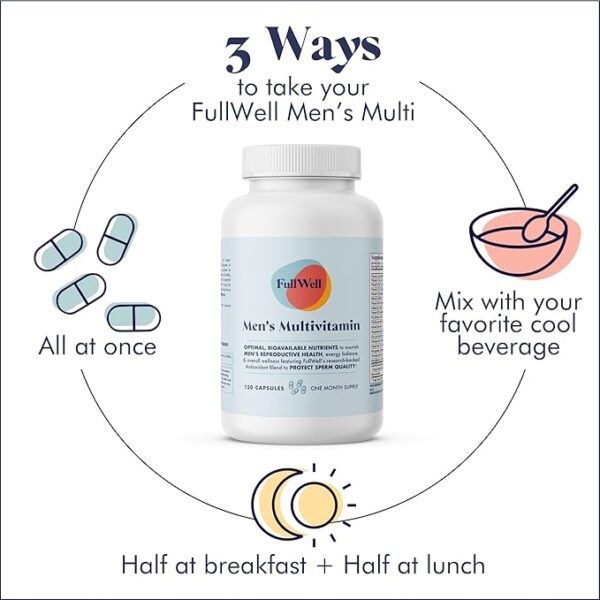 Men's Daily Multivitamin with Vitamin D, Antioxidants, Choline, and B Vitamins for Optimal Sperm Quality, Hormone Health, and Overall Male Fertility, 3rd Party Tested, 30 Servings - Image 2