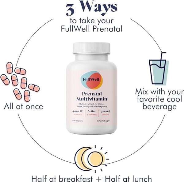 Prenatal Vitamins | choline, folate, vitamin D for fetal growth, brain development | 26+ Vital Nutrients | Dietitian-Formulated, OBGYN recommended, non-GMO, 3rd Party tested, 30 Servings - Image 2