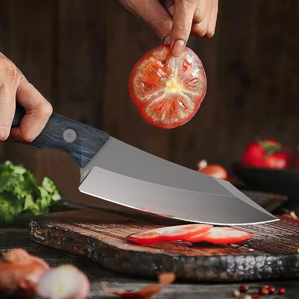 Kitchen Knife Premiun 14C28N Steel Viking Knife, Japanese Chef Knife with G10 Handle, Boning Knife for Meat Cutting for Home, Outdoor, Best Gift (Blue) Seller Assistant:  Fetching data... - Image 2